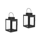 2pcs Vintage Style Hanging Candle Lantern Metal Windproof Hanging Candle Holder