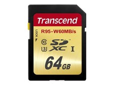 Transcend TS64GSDU3 64GB SDXC Class 10 NAND 95MB/s 60MB/s UHS-I U3 Class