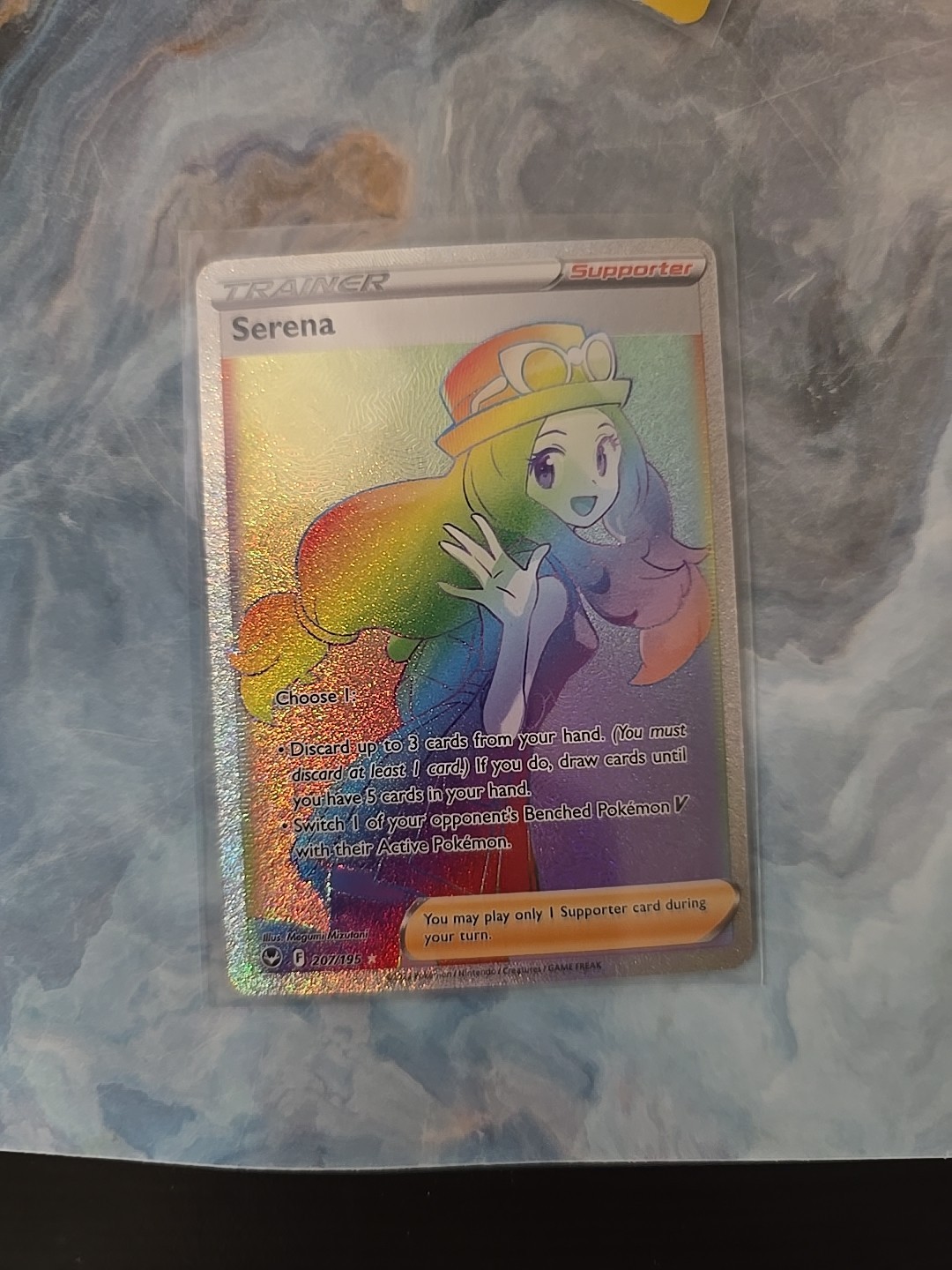 Serena Rainbow Trainer Card Silver Tempest 207/195 Near Mint Condition