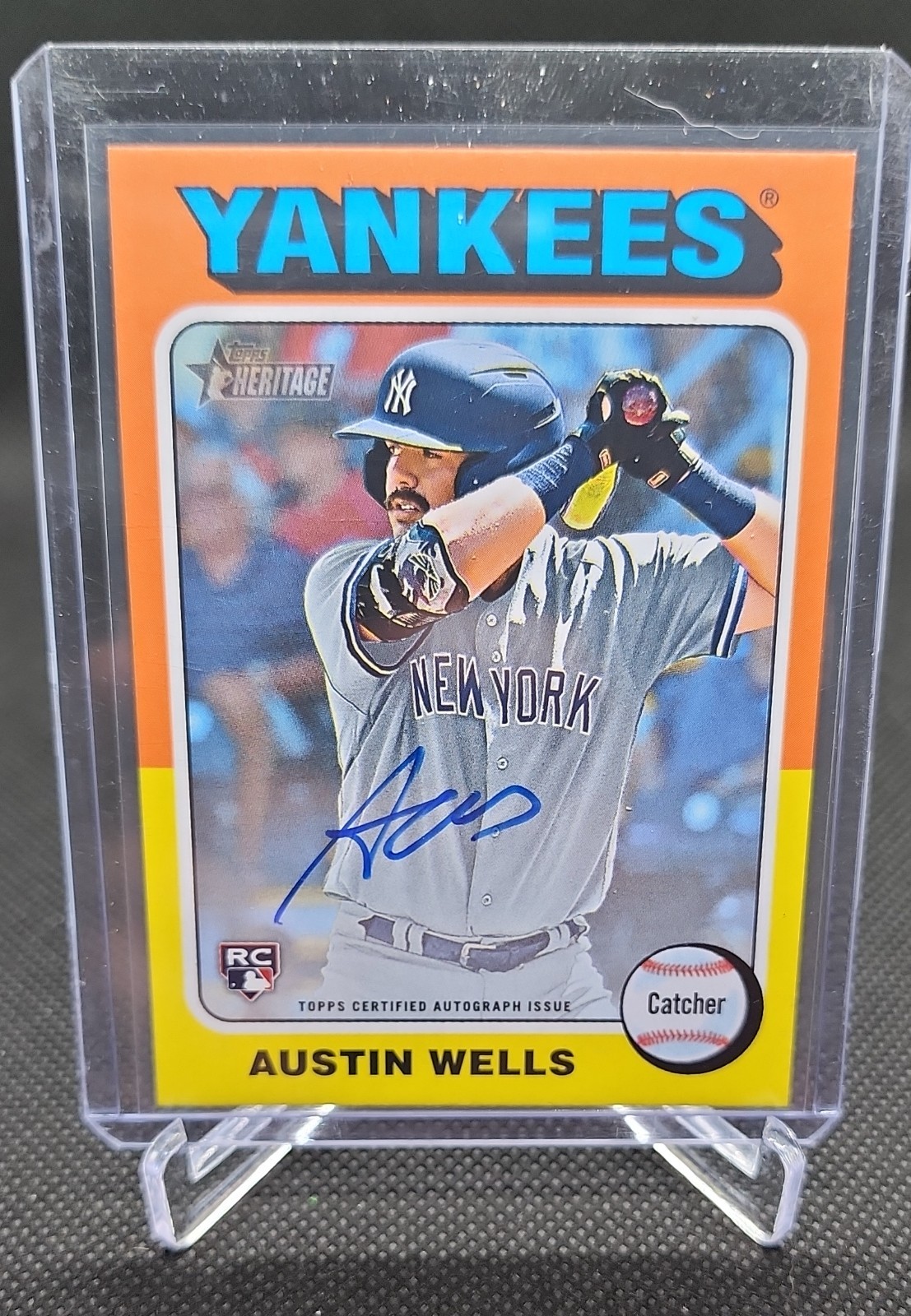 2024 Topps Heritage - Real One Autographs Austin Wells #ROA-AW (AU, RC)