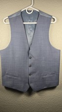 Gray Formal Vest 70 Wool Blend Solid Men's Size M 4900136034