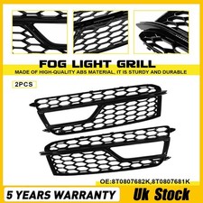 Pair For AUDI A5 S-LINE S5 2013-2016 Front Bumper Fog Light Grill Cover Trim L+R