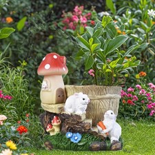 Garden Statue Decor, Flower Pots Planters Pots for Succulent, Outdoor Garden ...