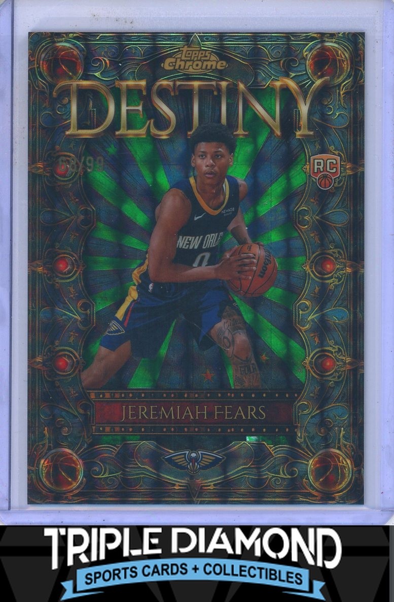 2025-26 Topps Chrome Jeremiah Fears Rookie RC Destiny Green Geo #68/99 T267