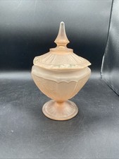 Anchor Hocking Mayfair Pink Frosted Depression Candy Dish Flaws Read