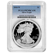 2010-W Proof $1 American Silver Eagle PCGS PR70DCAM Blue Label