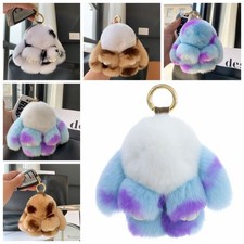 10Cm Fluffy Rabbit Fur Pompon Bunny Keychain Soft Cute Rabbit Toy Key Chain Bag