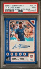 Luca De La Torre 2023-24 Donruss FIFA Signature Series Blue 65/99 Auto PSA 9 USA
