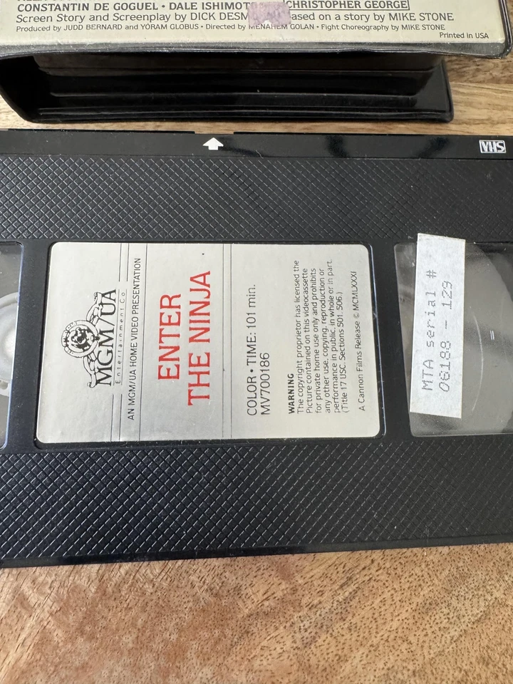 Vintage Enter The Ninja VHS Movie 1981 MGM UA Home Video Martial Arts Action Foto 3 de 4