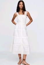 Gap x Doen Eyelet Midi Dress Off White Medium Angel Core Summer Beachy New $158
