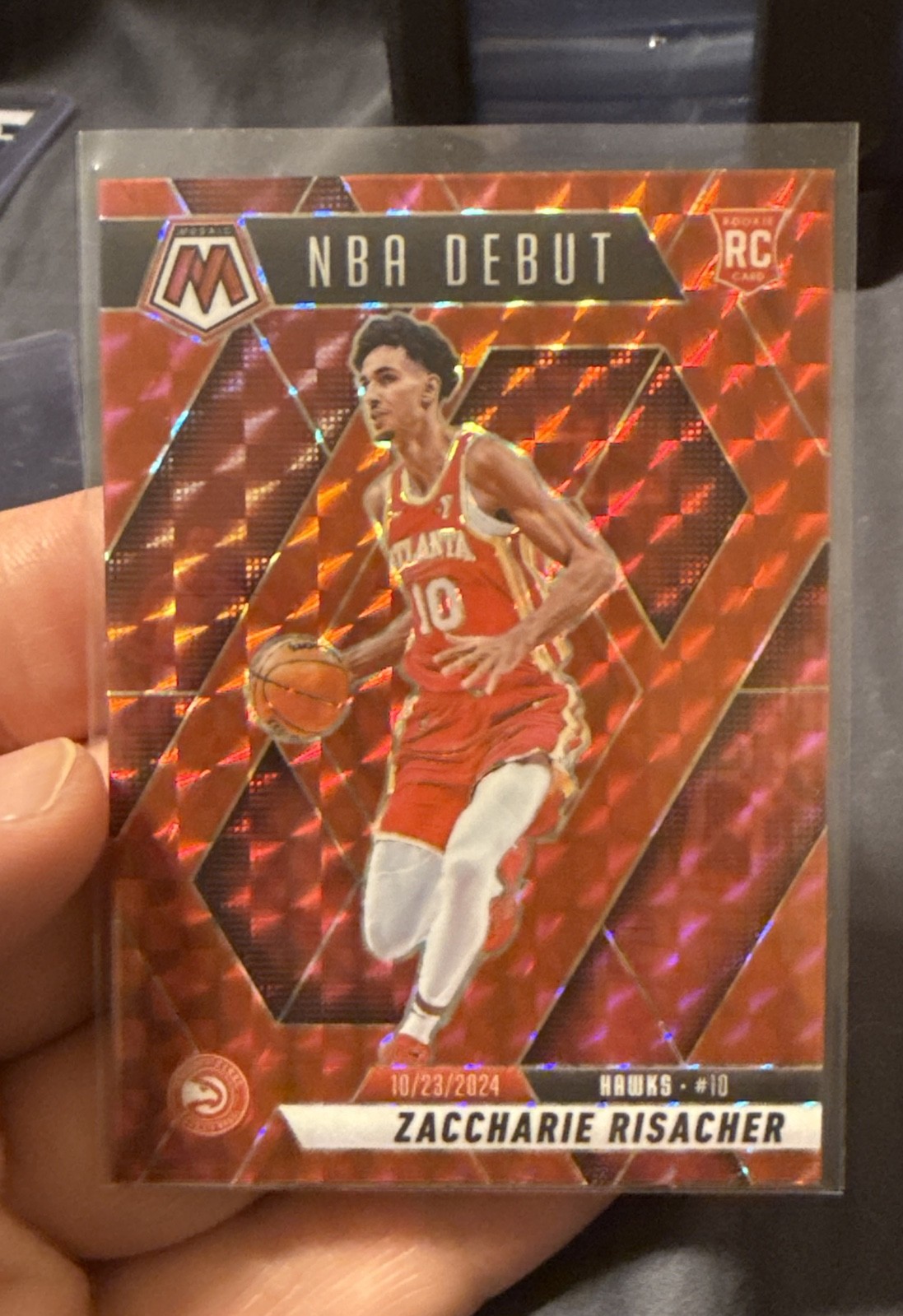 2024-25 Panini Mosaic - NBA Debut Zaccharie Risacher #269 Orange Mosaic Prizm RC