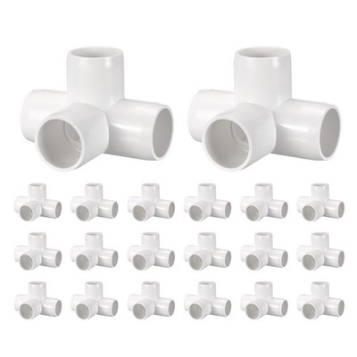 20Pcs 1/2'' Elbow Fitting, SCH40 4-Way Tee Furniture Grade Pipe Fitting