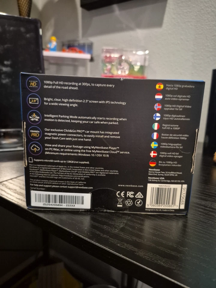 Cámara de tablero Nextbase 222 2,5" HD 1080p inalámbrica para tablero de instrumentos de automóvil NBDVR222 Foto 2 de 2