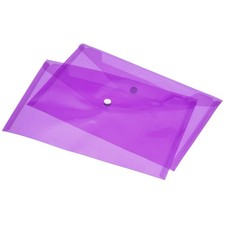12Pcs File Folders A4 Clear Envelopes Document Organizer with Snap Button Purple