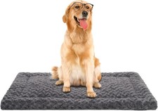 Washable Dog Bed Mat Ultra Soft Dog Crate Pad Comfy Fluffy Pet Kennel Beds