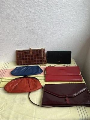 6 Anciens Sac A Main Pochette Soirée Revente Friperie Femme Vintage - Photo 1/4