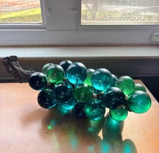 Vtg Lucite Grape Cluster Blue Green X-Large  14” Driftwood MCM Boho Decor