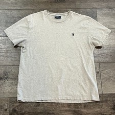 Vintage 90s Polo Ralph Lauren Gray Pony Logo Tee Shirt Made in USA - Men's XL