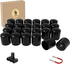 Lug Nut Covers- 24PCS Inner Flexible Fit Anti-Skid Treatment 21-23mm Black
