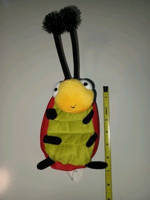 HALLMARK LADY BUG 2010 7'' LONG PLUSH POSEABLE ANTLERS FEET POCKET ZIPPER OPENING