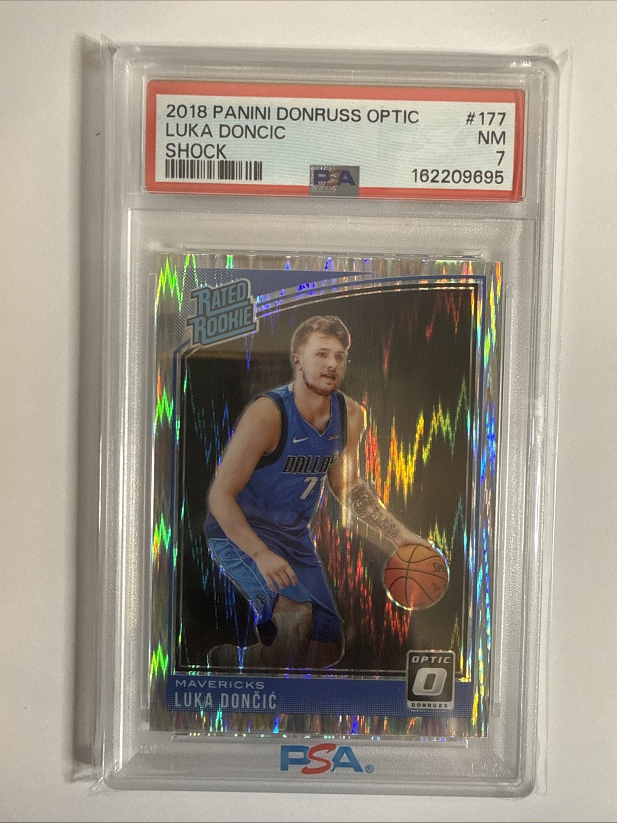 2018 PANINI DONRUSS OPTIC SHOCK #177 LUKA DONCIC ROOKIE RC PSA 7