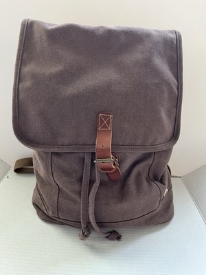 McCotton Canvas Backpack Brown & Tan Unisex Large Some Leather Has Top Handle