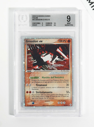 Pokemon BGS 9 Groudon Ex #93 Holo EX Hidden Legends 2004 Italian