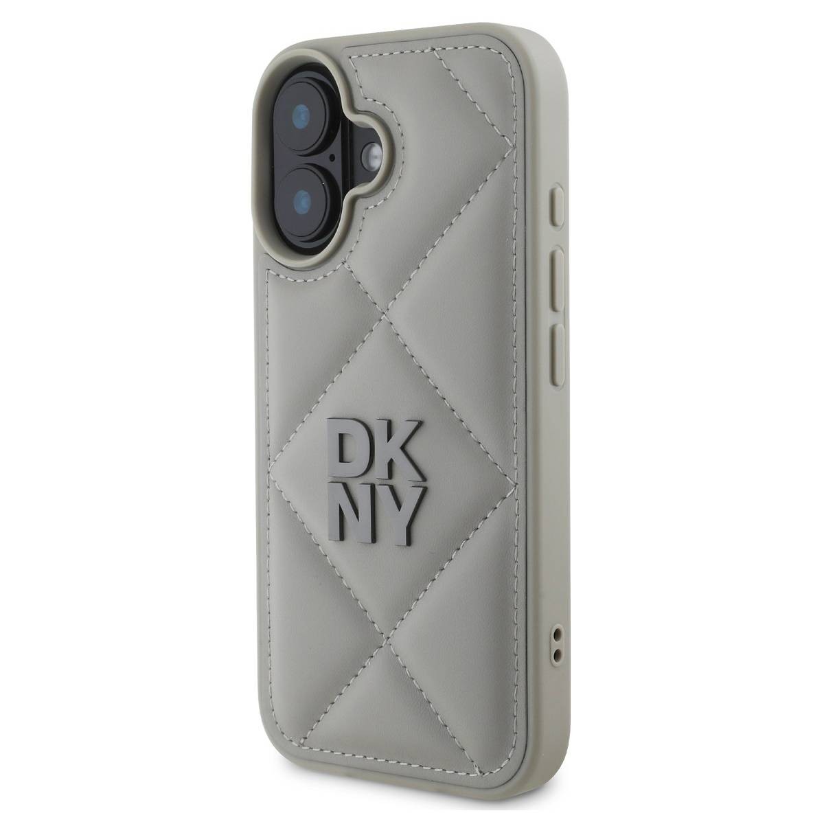 Coque matelassée DKNY grise iPhone 16 Plus protège des chutes
