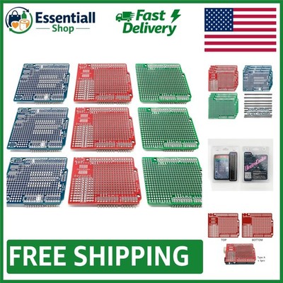 Prototyping PCB Shield Kit for Arduino - Compact Multi-Layer Design, 9 Pack