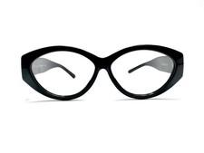 Gucci Black Cat Eye Glasses Gold Logo Temples Italy GG 2195/S 807 58 13 145