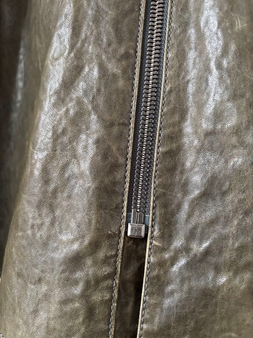 helmut lang leather jacket ash green Good Rare 2604TK image 6