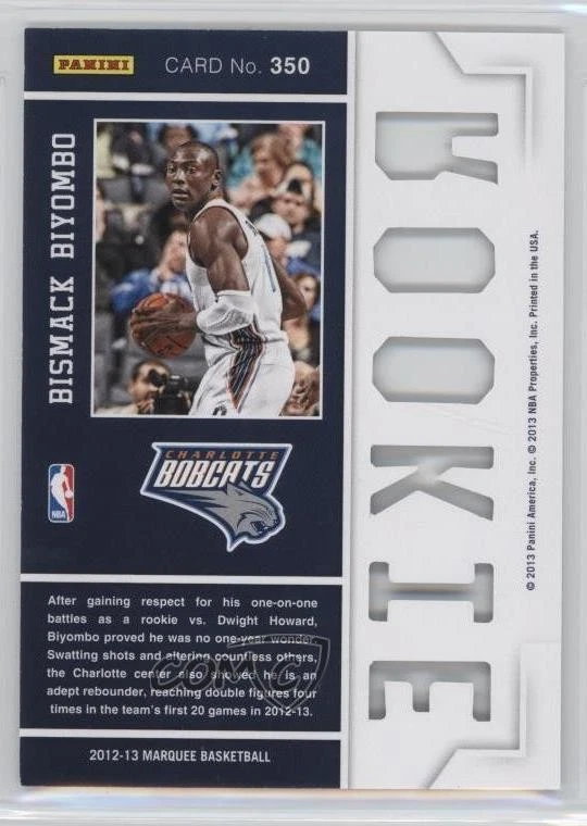 2012-13 Panini Marquee Bismack Biyombo #350 Rookie RC - Image 2 of 2