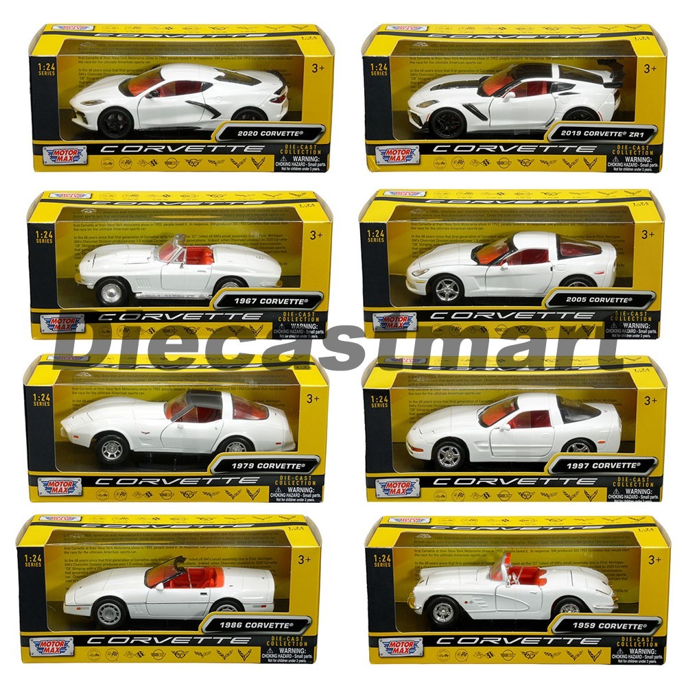 Motormax 1:24 Chevrolet Corvette Diecast White 60 Years