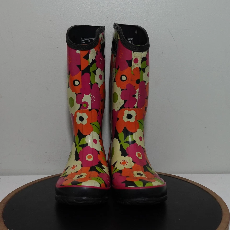Bogs Rain Boots Women 6 Spring Floral Multicolor Rubber Waterproof Gardening - Image 3 of 4