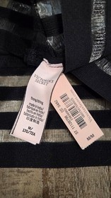 Victoria Secrets Black Front Clasp Bra 38 D & Thong Med Set Brand New with Tags