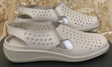 Ladies Hotter "Saffron" Leather Slingback Comfort Sandals. Uk6 Eu39. Beige. BNWT