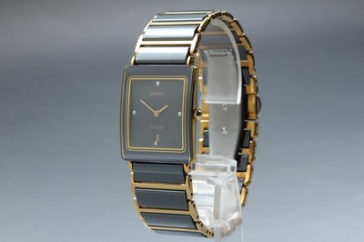 [Exc+5] Rado DiaStar Jubile 160.0281.3N Black Quartz  Men's Watch From JAPAN