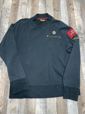 Replay Black Runner Label Boutique Luxury Sweatshirt size XL Cotton w/ Patches 