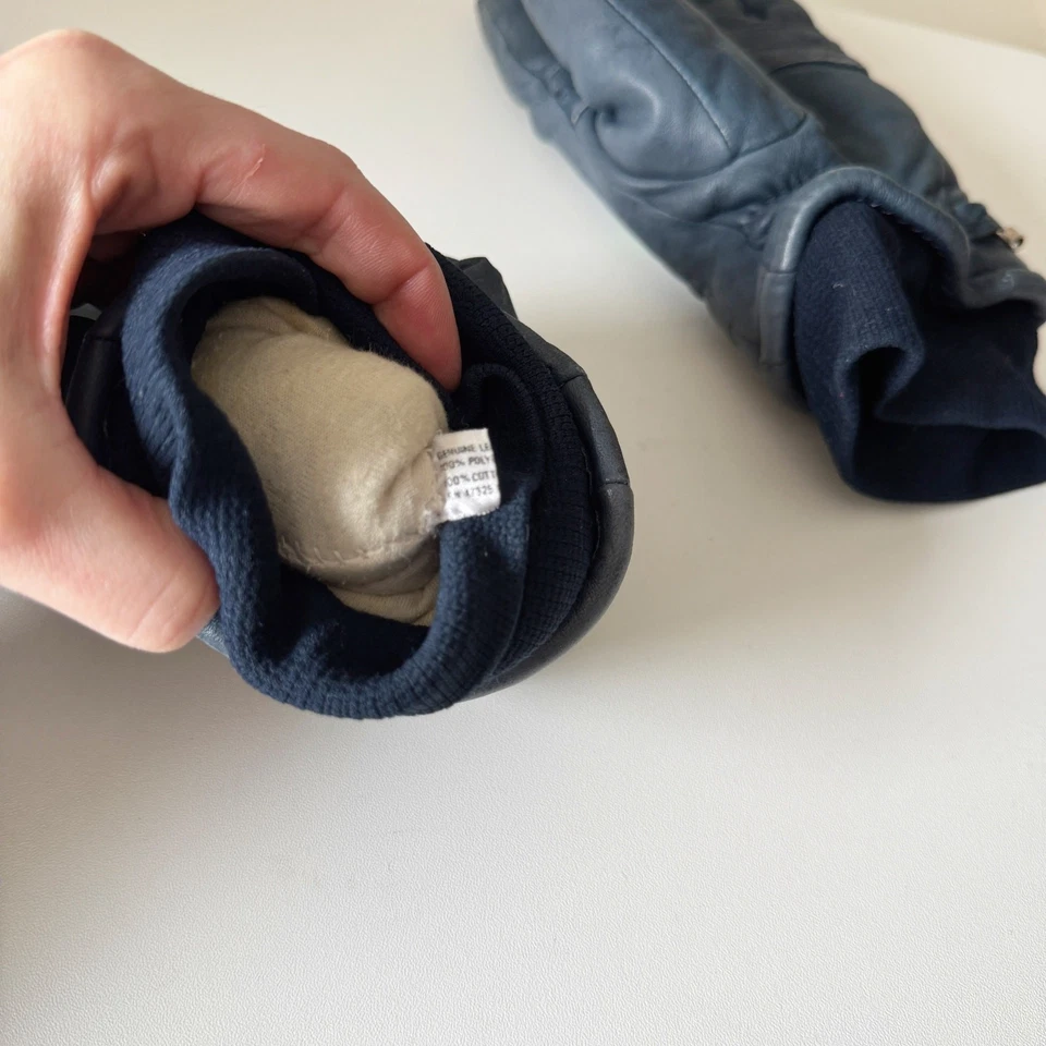 Guantes de esquí de cuero vintage para hombre Kombi años 80 90 colores primarios talla M Foto 3 de 4