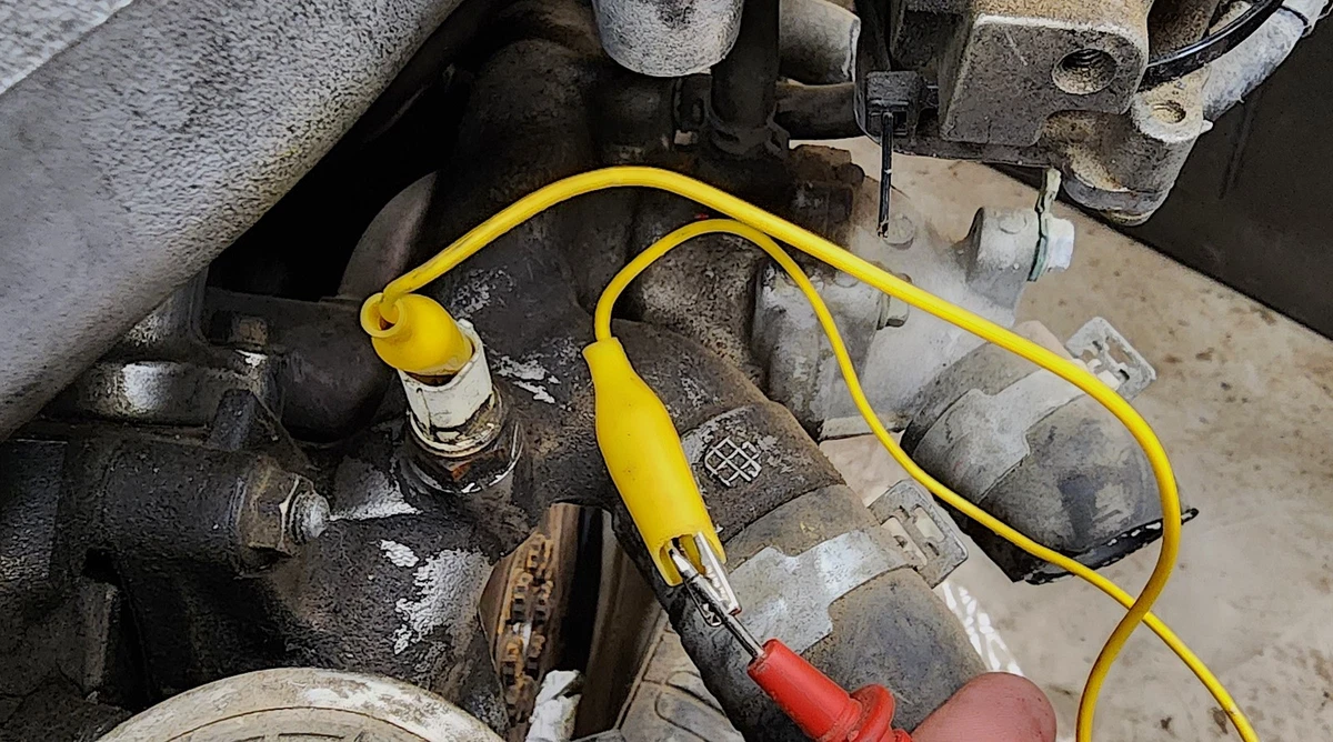 Alligator clip on coolant temperature sensor
