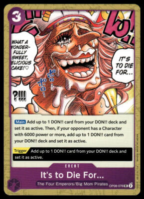 One Piece OP-08 Two Legends It's to Die For... #OP08-076