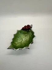 Julia Knight Holy Sprig Bowl 6.5'' Mojito W/ Red Berries Handmade