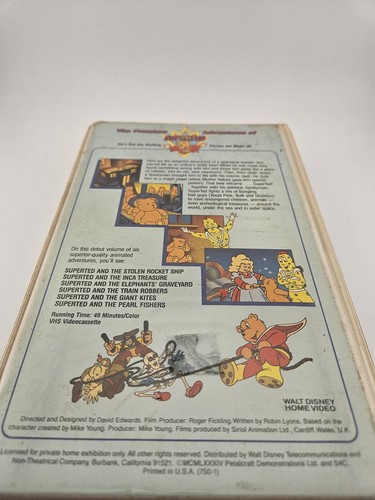 Disney SuperTed Premier Adventure 1st Time in America Super Ted 1983 VHS - Picture 3 of 12