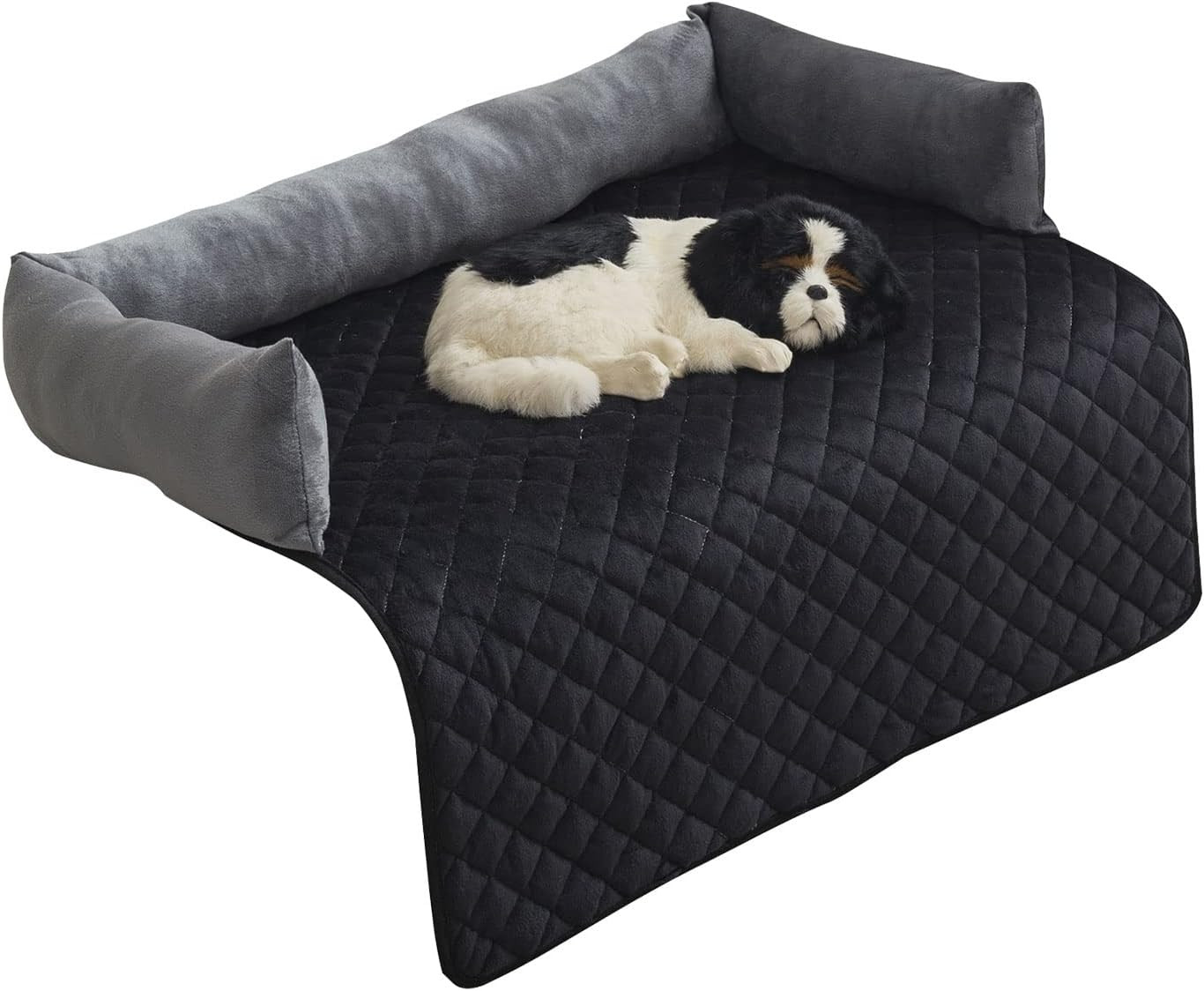 Letto per Cani Premium Cestino in Tessuto Pregiato e Coperta Soft