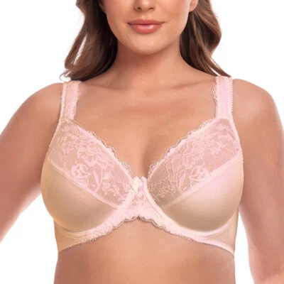 Ladies Underwired Full Cup Bra Plus Size Non Padded Firm Hold Bra Uk Size New - Image 1 of 4