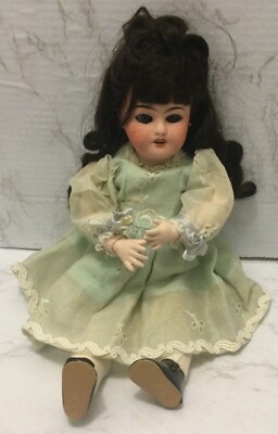 Antique France Bisque Doll Blue Eyes Composition Body