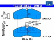 Brake pad set, disc brake ATE 13.0460-4865.2 for Nissan