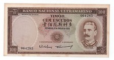 TIMOR PORTUGAL 100 ESCUDOS 1959 PICK 24 A EF/AUNC