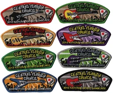 2010 Jamboree Central Florida Council FL Set of 8 JSP Bdr (AR1134)