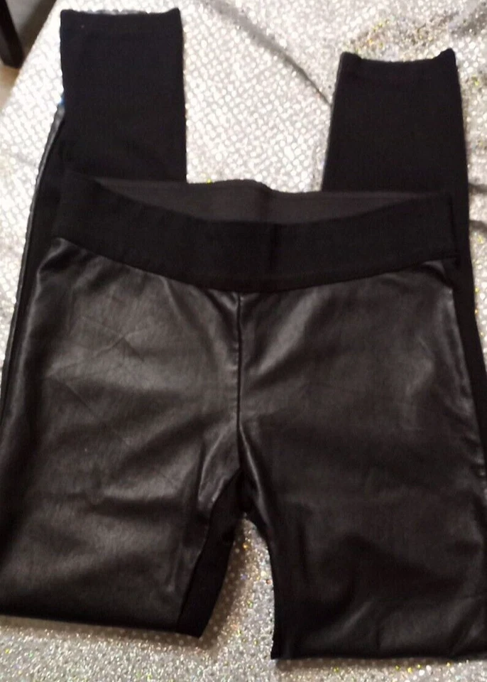 Leggins para mujer adolescente XS imitación cuero negro Foto 2 de 4